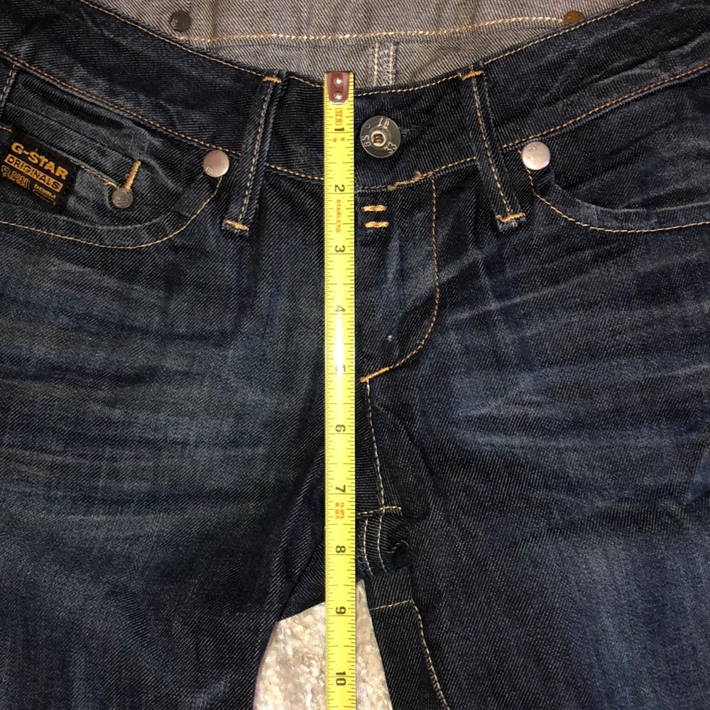 UNIQUE G-Star Midge Straight Low-Rise Dark Wash 28x28.5” - Picture 6 of 12
